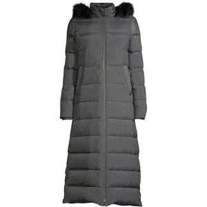 Lands End Women's Down Maxi Winter Coat in Dark Stone Heather NWT size S (6-8)